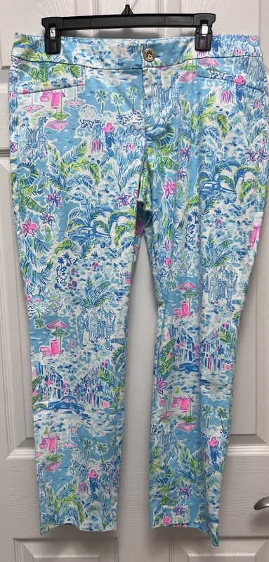 NWT Lilly Pulitzer Kelly Skinny Crop "What A Lovely Place" Ankle Pants Size 12