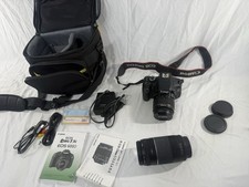 Canon EOS Rebel T7 DSLR W/H EF18-55mm EF 75-300mm Zoom Kit Digital Camera TESTED