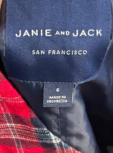 Janie And Jack Boys Size 6 Red Plaid Wool Holiday Suit Vest Dressy Photos - Picture 3 of 6