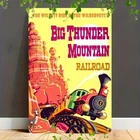 Vintage Big Thunder Mountain Railroad Poster Tin Metal Signs Home Décor 8x12