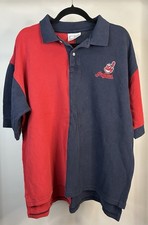 Vintage Cleveland Indians Two Color Men  s Polo Shirt Size XL Crable Sportswear