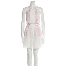 NWT LoveShackFancy Kesia mini dress with a floral print and lace accents. Size L