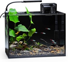 2.5 Gallon Nano Nature Aquarium Kit Ultra-Clear Rimless Desktop Fish Tank with