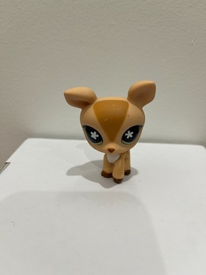 Littlest Pet Shop #634 Tan  Deer with Green Flower Eyes LPS 