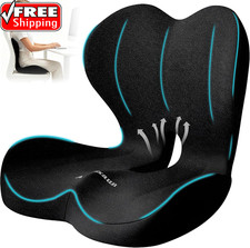 Lumbar Support Seat Cushion - Memory Foam Cushion for Office Chair, Car Seat, Ai