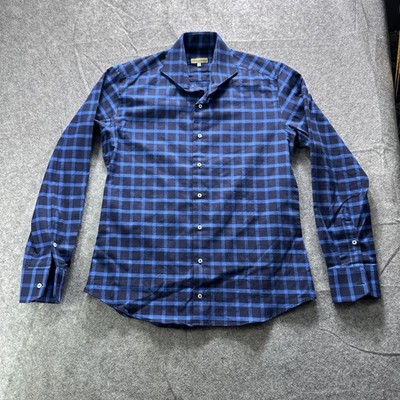 EVERARD'S CLOTHING Shirt Mens L Blue Plaid Flannel Long Sleeve Button Up Casual