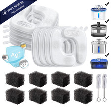Veken Cat Water Fountain Filters, 8 Pack Replacement Filters  8 White, Black