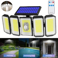 3/4/5-Head LED Solar Motion Sensor Light Outdoor Garden Wall Security Flood Lamp