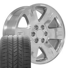 20x8.5 Wheels Tires Fit Yukon Tahoe Chevy Polished Rim Gy 5307 W1x 20x8.5 Wheels Tires Fit Yukon Tahoe Chevy Polished Rim Gy 5307 W1x