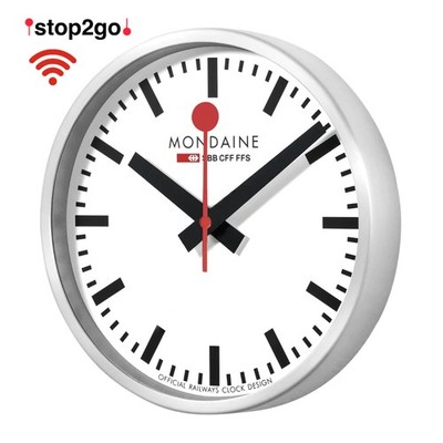 Mondaine Wall Clock Smart Stop2Go WiFi Wall Clock, MSM.25S11.1 Diameter 25cm