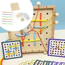 Wooden Threading Toy Lacing Shapes for Birthday Gift Age 3 4 5 6 Children
