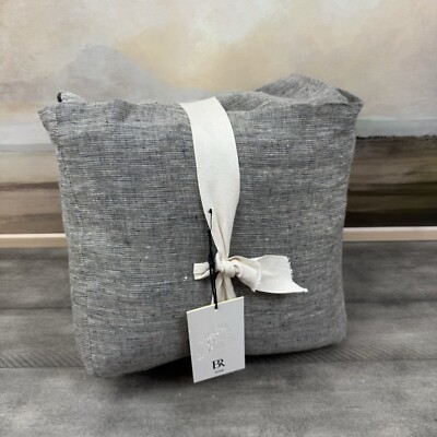 Banana Republic Home Heirloom Embroidered King Duvet Cover Pewter NWT