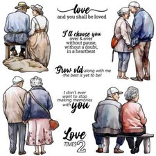Old Loving Couples Grow Old Along With Me Choose You Over  Over Clear Stamps