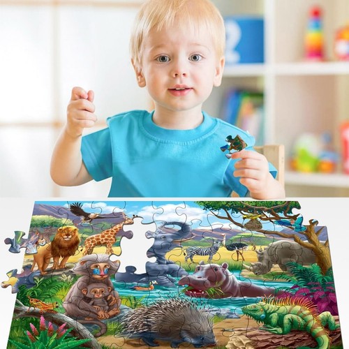 Puzzles for Kids Ages 4-8 Old - Farm & Wild Animal,2 Packs 60 Pieces Jigsaw ... - Picture 6 of 8