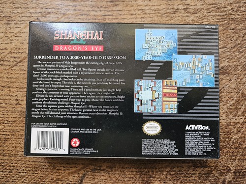 SNES SUPER NINTENDO - SHANGHAI II 2 - THE DRAGON'S EYE #PUZ USA NTSC CIB - Picture 4 of 15