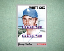Jerry Crider Chicago White Sox 1970 Style Custom Baseball Art Card