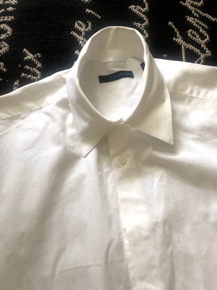 Nuevo ML MATERIAL LONDRES L 16 32/33 Blanco CAMISA DE VESTIR BOTÓN Puños Franceses Foto 2 de 4