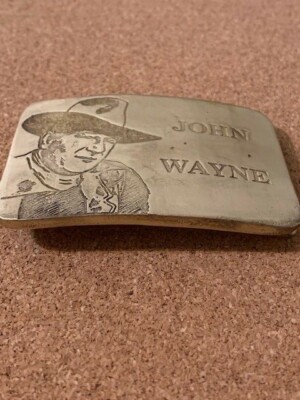 John Wayne BRASS Belt Buckle Westerns