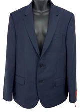 Hugo Mens Navy Blazer Suit Jacket Super Flex Two-Button Single Breasted Classic