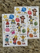 Suzy's Zoo Stickers: 2 Sheets Multiple Characters Congratulations