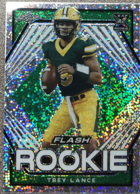 2021 Leaf Flash GREEN Trey Lance XRC Rookie #'d 23/25 - Limited Edition