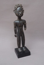 GOOD LARGE OLD MOUNTED WEST AFRICAN GHANA ASHANTI MALE STANDING FIGURE TRIBAL