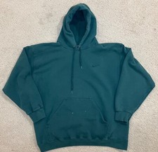 Vintage 90s Y2K Nike Green Distressed Faded Side Swoosh Hoodie - Mens M READ