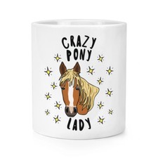 Crazy Pony Lady Stars Makeup Brush Pencil Pot - Funny Horse