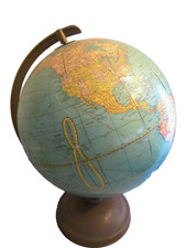 VINTAGE CRAM'S UNIVERSAL TERRESTRIAL 12 INCH GLOBE U.S.S.R Metal Base Rotating