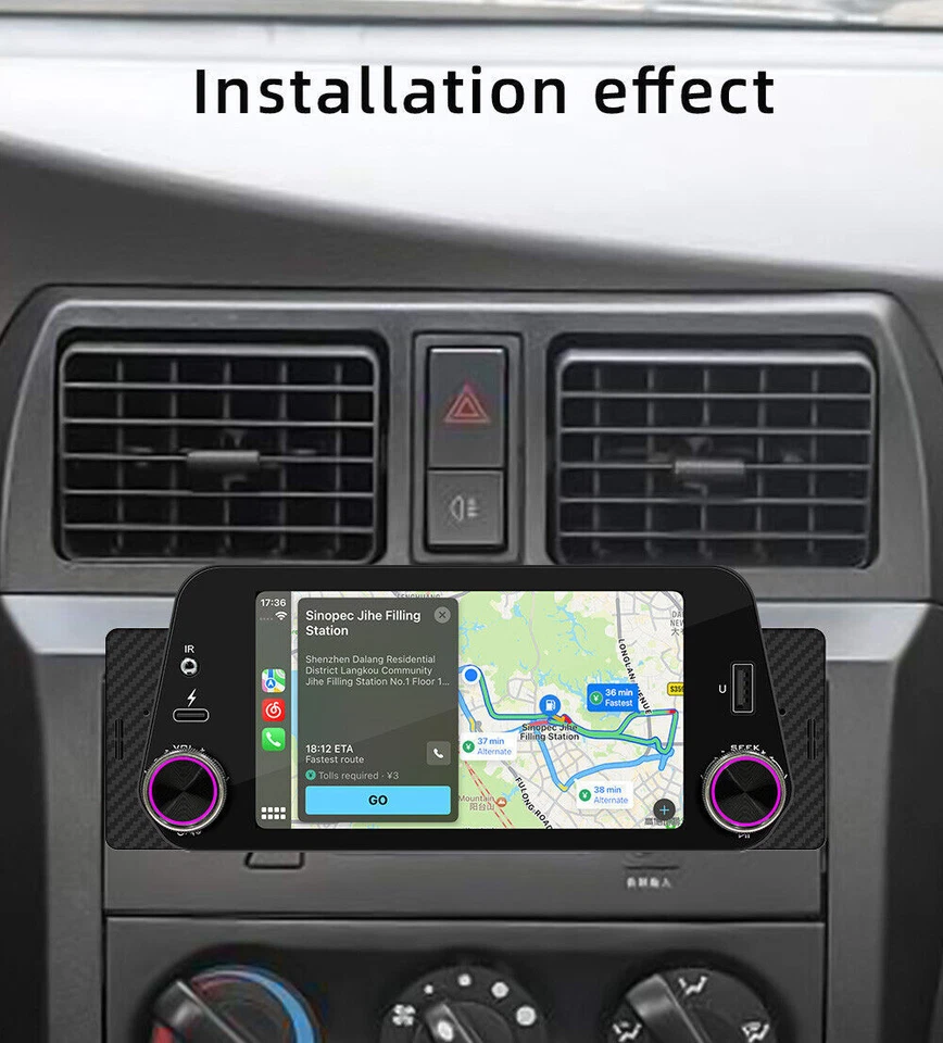 5in 1Din Radio CarPlay Android Auto Bluetooth Hands-free Mirror Link Car Stereo - Image 3 of 4