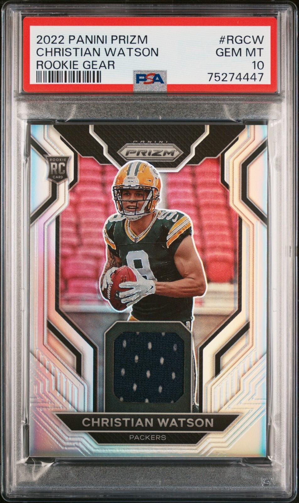 Christian Watson Panini Prizm Rookie Gear #RGCW Base