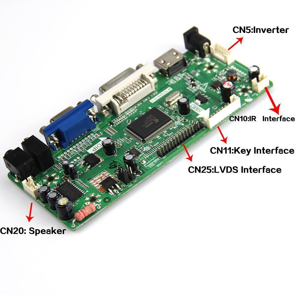 Scheda Controller LCD LVDS Per Pannello N156B3-L02, Ingressi HDMI DVI VGA Audio