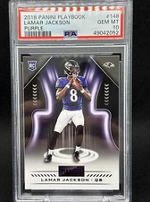 2018 Panini Playbook Rookie Purple Lamar Jackson #148 Rookie RC PSA 10
