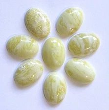 Lemon Jasper Oval Cabochon 8 Pcs Per Lot