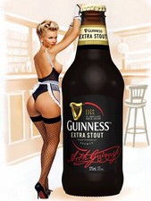 Guinness Pin Up, Retro replica vintage style metal tin sign gift Pub Bar