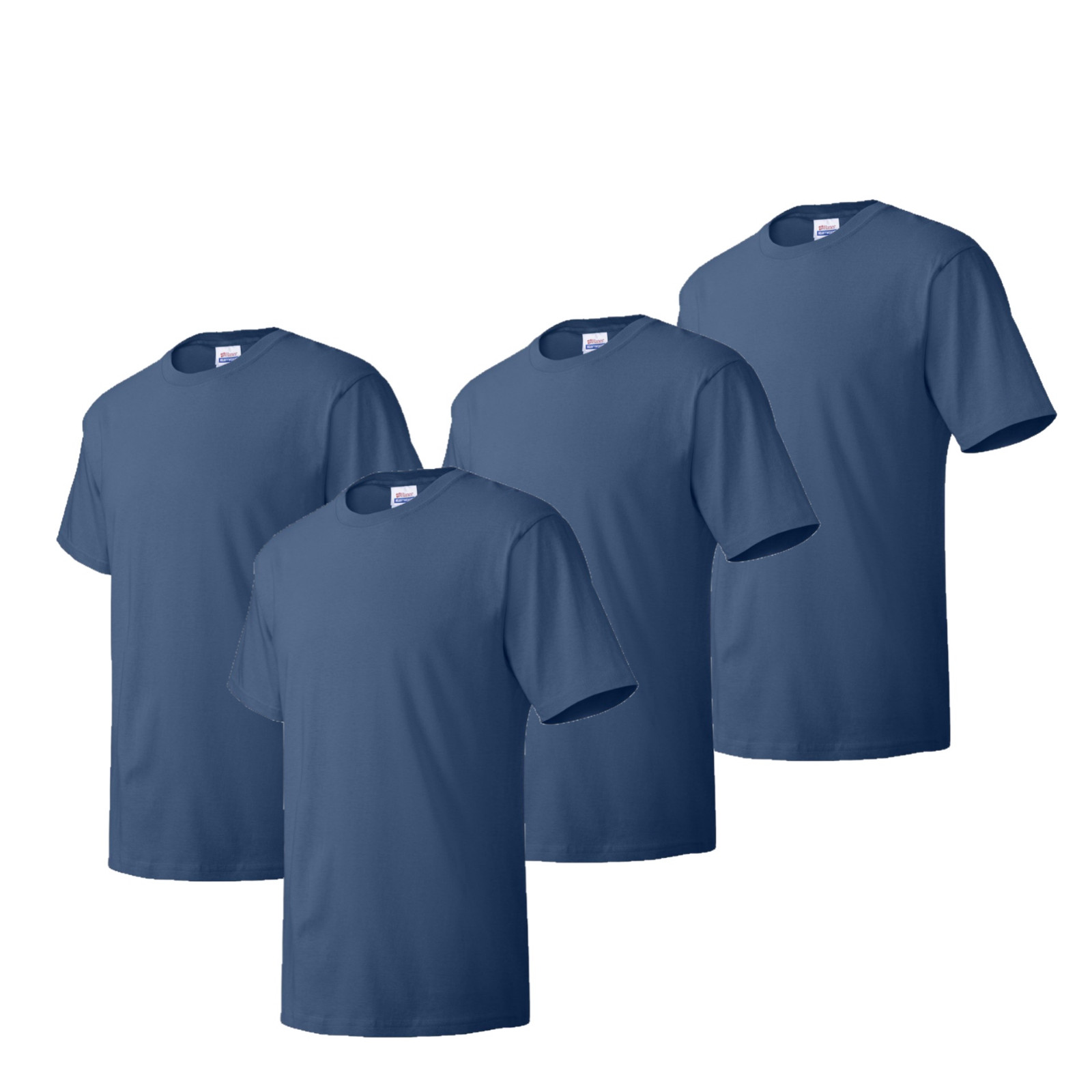 Crewneck Short Sleeves Plain Cotton T-shirt O5280 (4-pack)