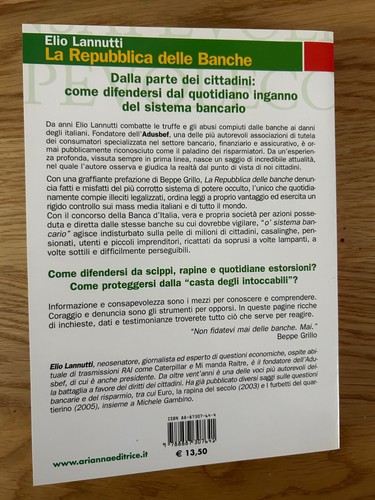 LA REPUBBLICA DELLE BANCHE DI ELIO LANNUTTI EDIZIONE ARIANNA 2008 - Picture 12 of 12