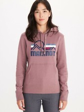 Marmot Women's Coastal Hoody Graphic Logo Cozy Fleece Mauve XS 8508