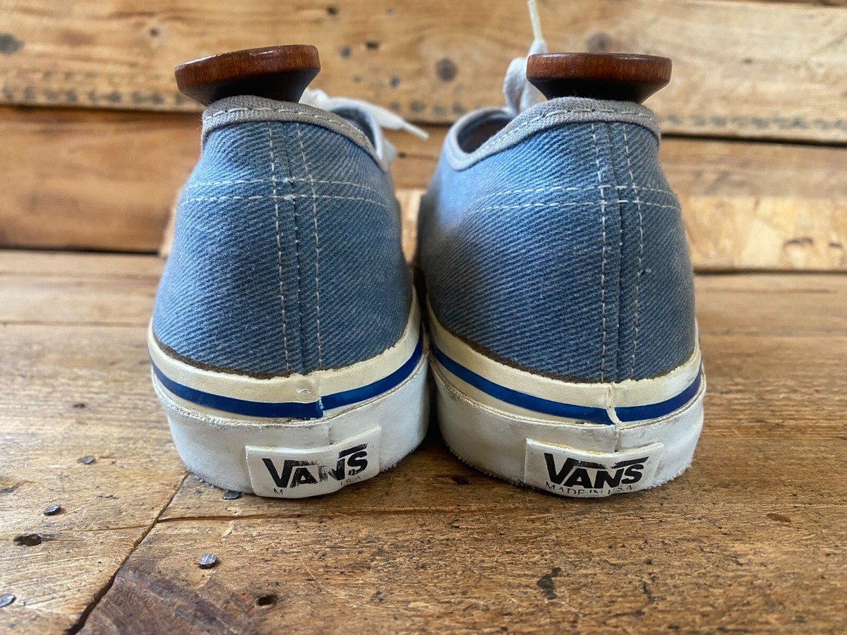 Vintage 80-90'S Vans denim blue canvas shoes,MADE IN USA Sz 13 | eBay