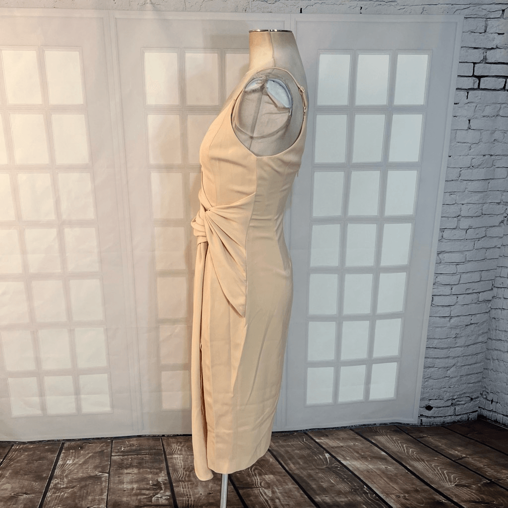 c meo collective enlighten midi dress C/MEO collective Enlighten Blush Sleeveless Tie-Front Midi Dress size XS