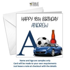 PERSONALISED male birthday card FOR HIM 18th 21st 30th 40th 50th 60th any!