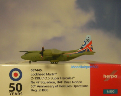Herpa Wings 1:500 Lockheed C130J Super  Royal Air Force  537445 Modellairport500