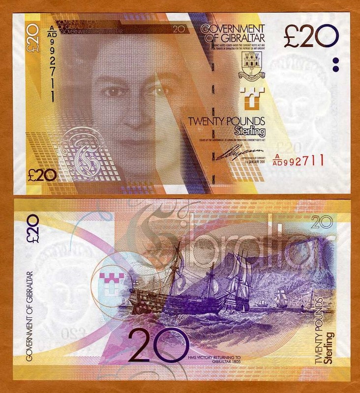 GIBRALTAR, 20 pounds, 2011, QEII,  P-37, UNC