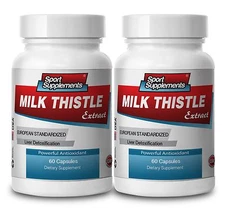 Milk Thistle Extract Detoxification & Liver Support (2 Bottles) Free Shipping