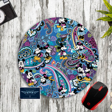 MICKEY  MINNIE MOUSE PAISLEY PATTERN DISNEY ROUND NEOPRENE MOUSE PAD DESK MAT