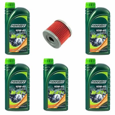 Huile Moteur Kit 10W40 5 Litre Filtre à KN131 pour Hyosung Ga Gf Gt GV Suzuki Dr - Photo 1/4