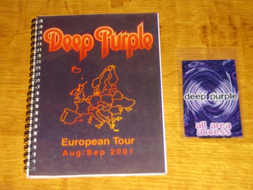 DEEP PURPLE - 2001 EUROPEAN TOUR ROUTE AND CREW PASS