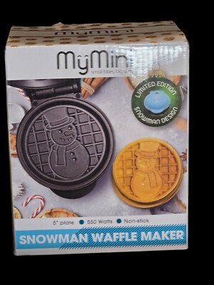 Limited Edition Snowman Waffle Maker MyMini, 5'', Non-stick