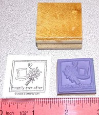 Wedding Top Hat  Flowers Rubber Stamp happily ever after Stampin Up Love Notes