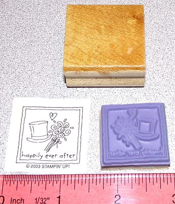 Wedding Top Hat & Flowers Rubber Stamp happily ever after Stampin Up Love Notes